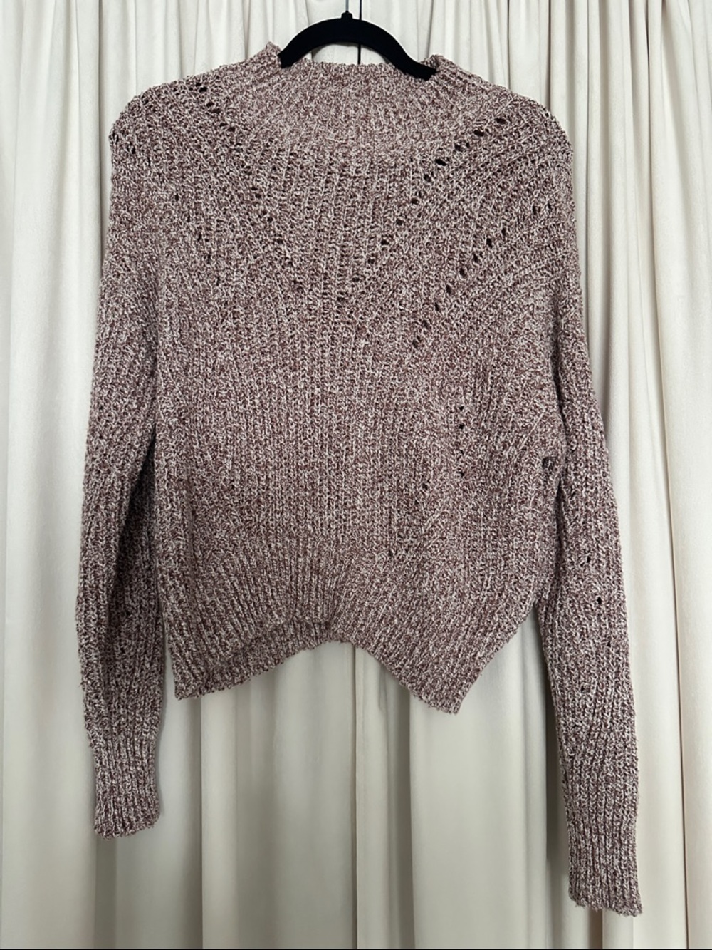 Pink Rose Marled Dusty Pink Crewneck Sweater